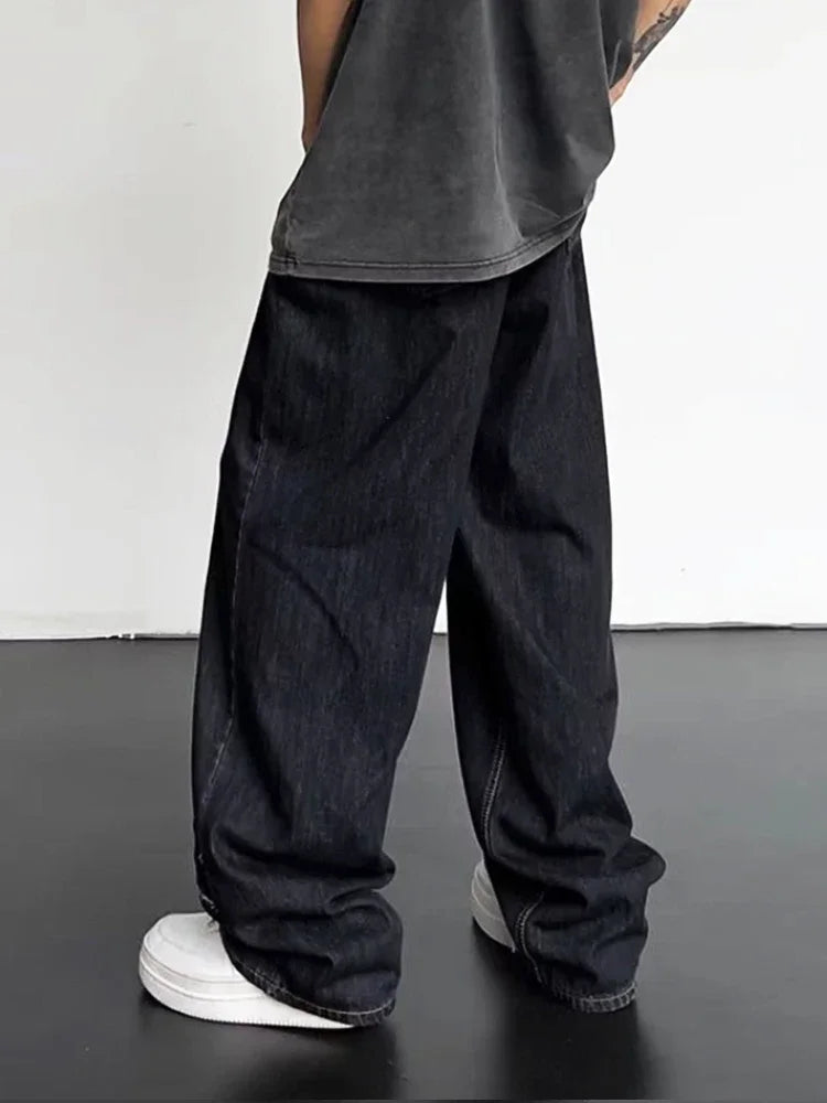 sanyamk Hip Hop Distressed Shabby Jeans Pants Men Ripped Patchwork Denim Trousers Male Oversize Loose Japanese Streetwear 5XL