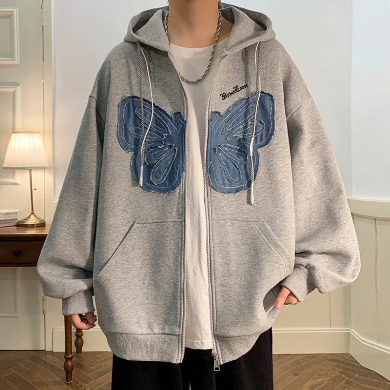 sanyamk - Embroidery Streetwear Y2k Zip Up Hoodies 2024 Pullover Casual Korean Fashion Graphic Sweatshirts Hooded Hoodies