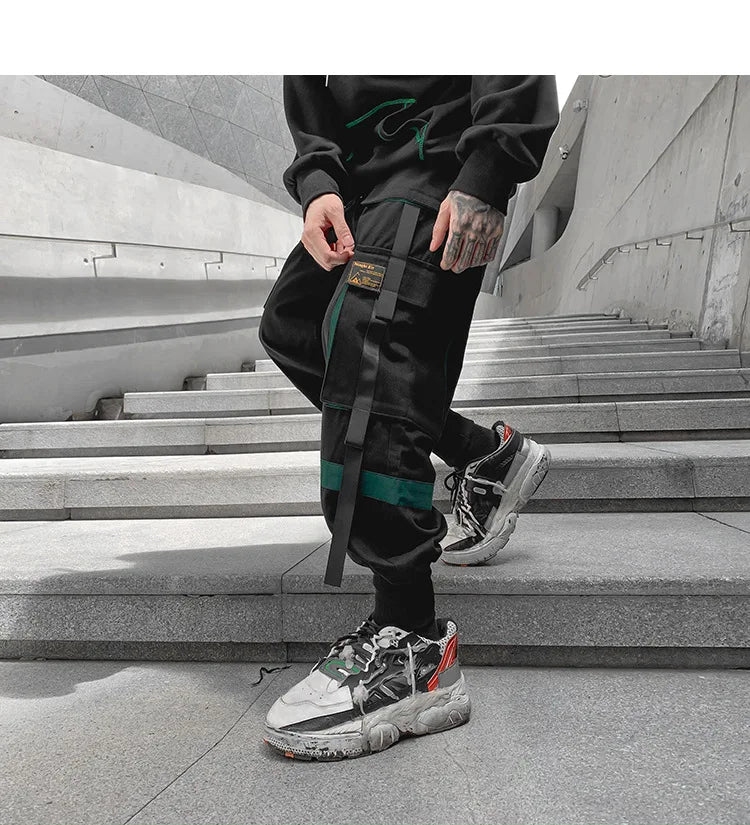 sanyamk Techwear Cargo Pants Men Harajuku Cargo Trousers Male Hip Hop Loose Casual Streetwear Japanese Men Clothing Patchwork