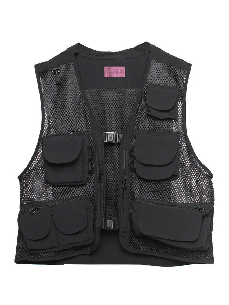 sanyamk Techwear Black Cargo Biker Vest Without Sleeve Tank Tops Men Sleeveless Top Men Clothing Japanese Streetwear Hip Hop