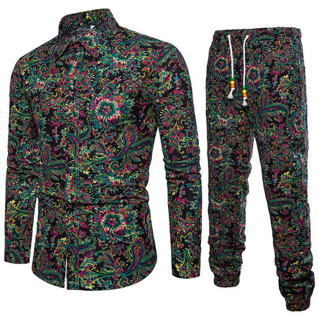 sanyamk trendy mens fashion mens summer outfits dope outfits mens street style mens spring fashion aesthetic outfits mMens Sets Men's Autumn Linen Shirts Long Pants Ethnic Style Vacation Sets Casual Print Suit African Festival Wear Clothes Male