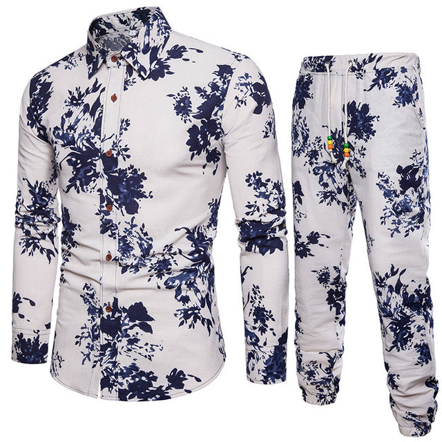 sanyamk trendy mens fashion mens summer outfits dope outfits mens street style mens spring fashion aesthetic outfits mMens Sets Men's Autumn Linen Shirts Long Pants Ethnic Style Vacation Sets Casual Print Suit African Festival Wear Clothes Male