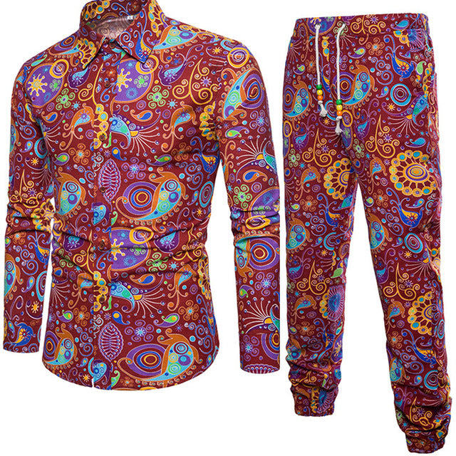 sanyamk trendy mens fashion mens summer outfits dope outfits mens street style mens spring fashion aesthetic outfits mMens Sets Men's Autumn Linen Shirts Long Pants Ethnic Style Vacation Sets Casual Print Suit African Festival Wear Clothes Male