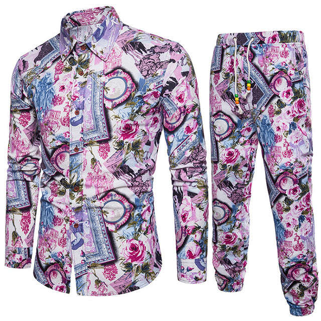 sanyamk trendy mens fashion mens summer outfits dope outfits mens street style mens spring fashion aesthetic outfits mMens Sets Men's Autumn Linen Shirts Long Pants Ethnic Style Vacation Sets Casual Print Suit African Festival Wear Clothes Male
