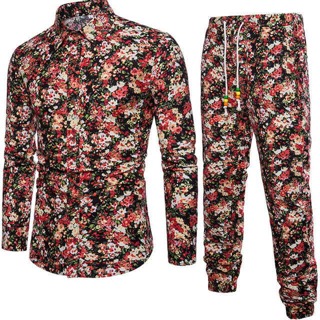 sanyamk trendy mens fashion mens summer outfits dope outfits mens street style mens spring fashion aesthetic outfits mMens Sets Men's Autumn Linen Shirts Long Pants Ethnic Style Vacation Sets Casual Print Suit African Festival Wear Clothes Male