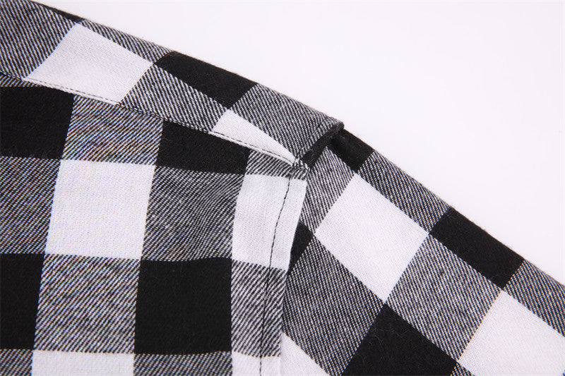 sanyamk Fall Men's Flannel Plaid Long-Sleeved Casual Button Shirt USA Regular Fit Size S To 2XL, Classic Checkered, Double Pocket Design