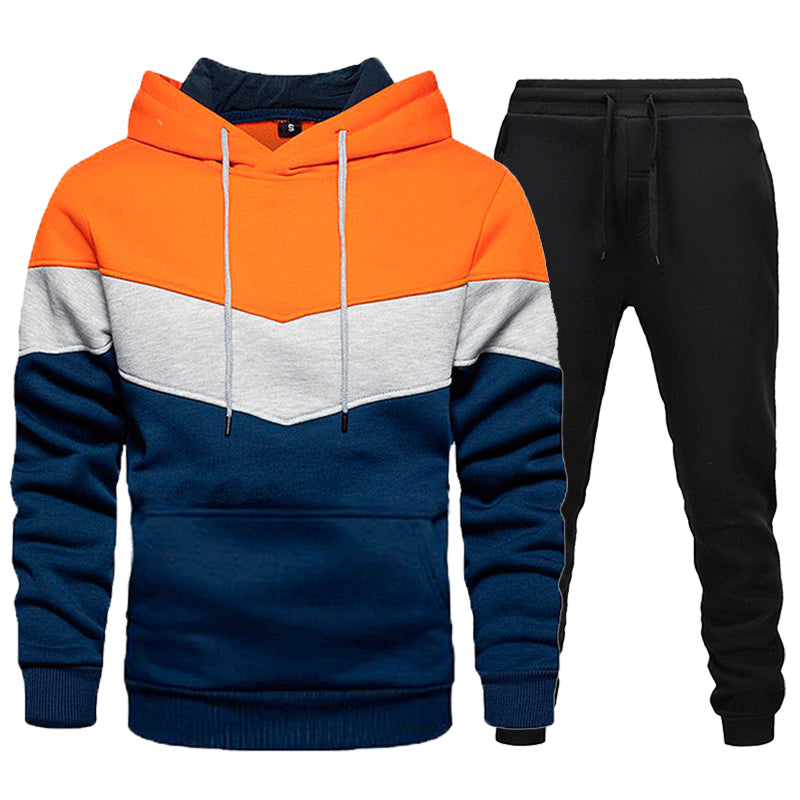 sanyamk Men's Tracksuit Casual Hoodies and Sweatpants Two Piece Sets Winter Sports Suit Outdoor Sweatshirt Set Fashion Male Clothing