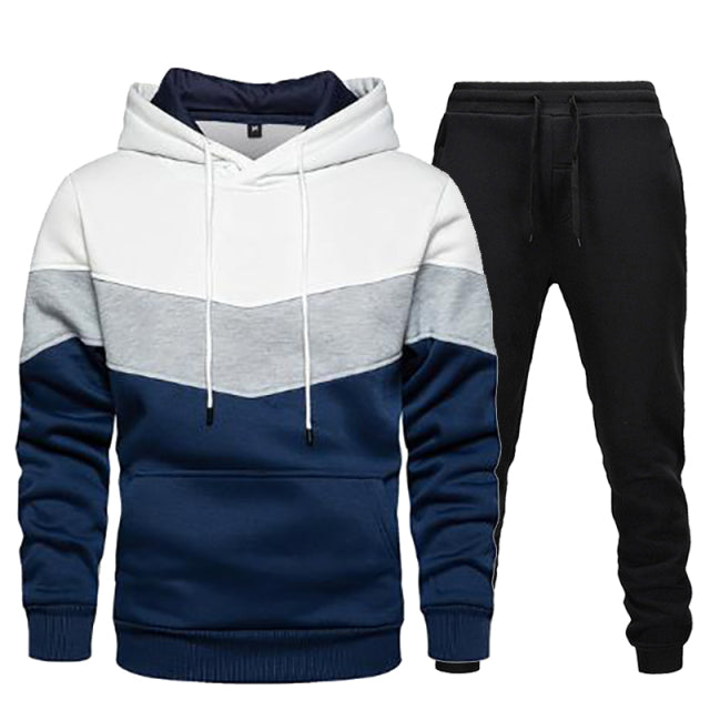 sanyamk Men's Tracksuit Casual Hoodies and Sweatpants Two Piece Sets Winter Sports Suit Outdoor Sweatshirt Set Fashion Male Clothing