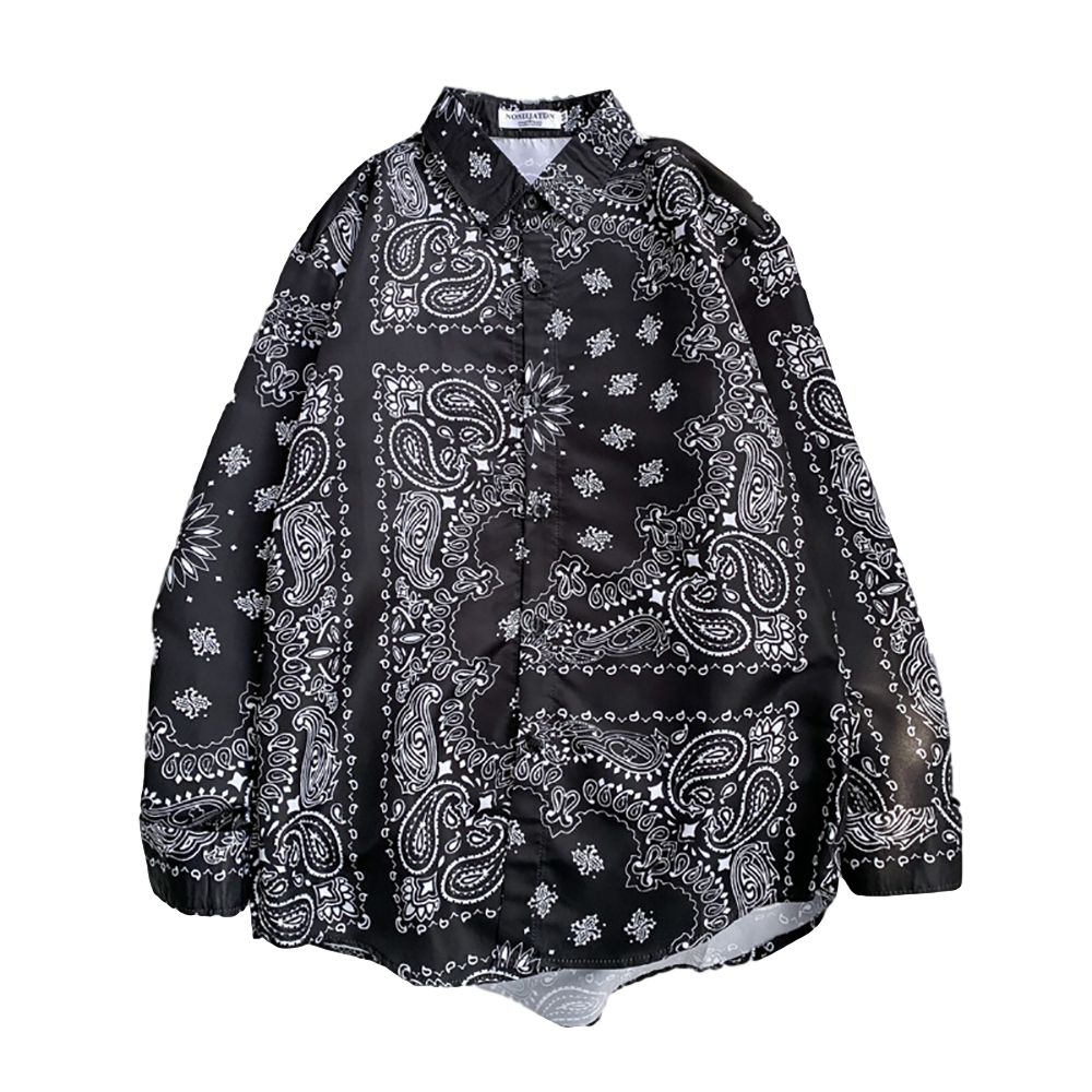 sanyamk Spring Men's Oversize Bandana Shirt Hawaiian Plaid Mens Paisley Shirts Clothes Long Sleeve Male Oversized Luxury Man Shirt 2022