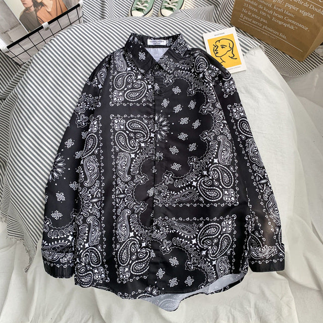sanyamk Spring Men's Oversize Bandana Shirt Hawaiian Plaid Mens Paisley Shirts Clothes Long Sleeve Male Oversized Luxury Man Shirt 2022