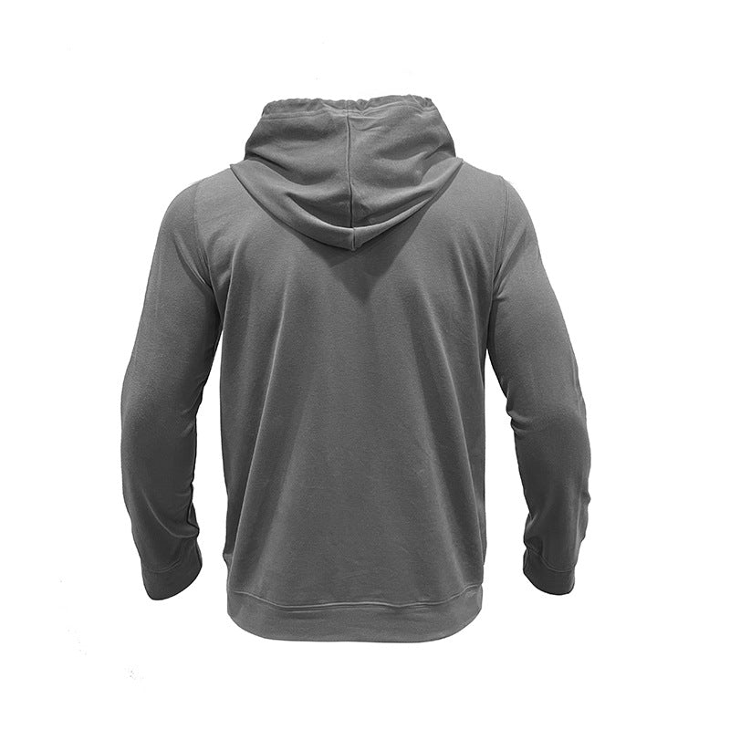 sanyamk Vintage Men Cotton Hoodie Sweatshirt Fall Casual Loose Long Sleeve Sports Pocket Hooded Pullovers Fashion Solid Tops Streetwear