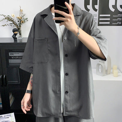 sanyamk winter outfits men Summer Thin Short-Sleeved Suit Suit Men's Korean-Style Student Loose Fashion Two-Piece Casual Five-Point Suit Pants