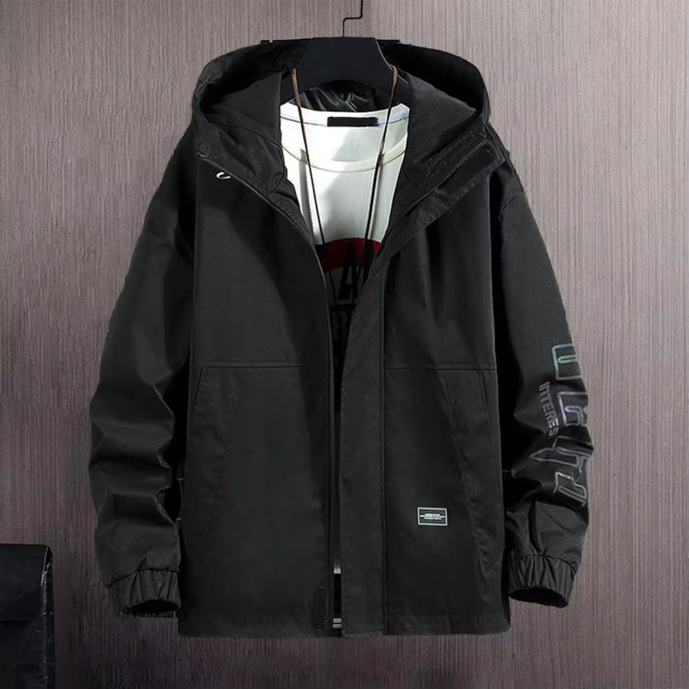 Bonsir Spring Autumn Plus Size Men's Jacket Streetwear Fashion Zipper Outerwear Hooded Coat Windbreaker Men Casual Jackets