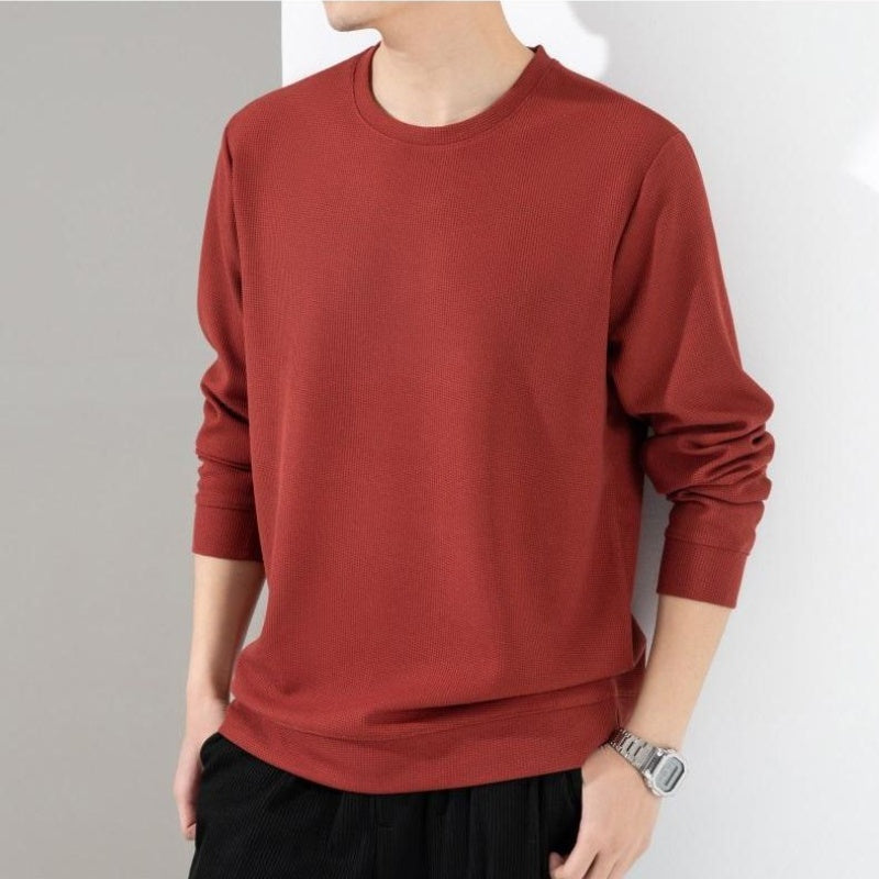 sanyamk Men's T-shirt autumn simple thin loose new men's long-sleeved shirt hoodie casual large size men