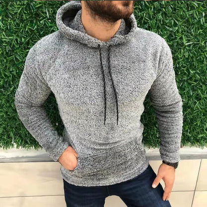 sanyamk Double-sided Plush Hoodie For Men Autumn And Winter Loose Side Seam Pockets Hooded Sweatshirt Fashion Vintage Pullover Coat