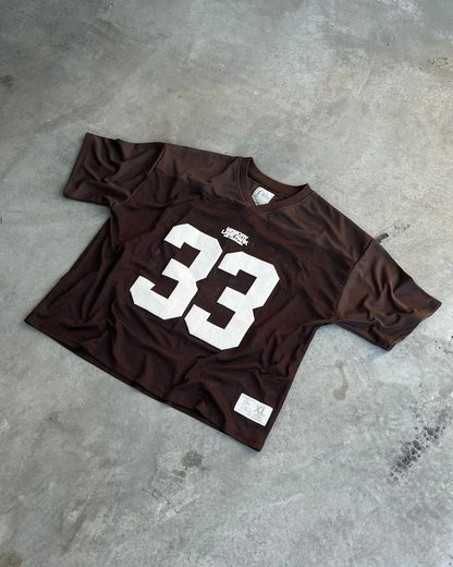 sanyamk Y2K T shirt Men New Number 33 Printed Mesh Football Jersey Short Sleeved Jersey Patchwork Casual Hip Hop Sportswear Sports Top