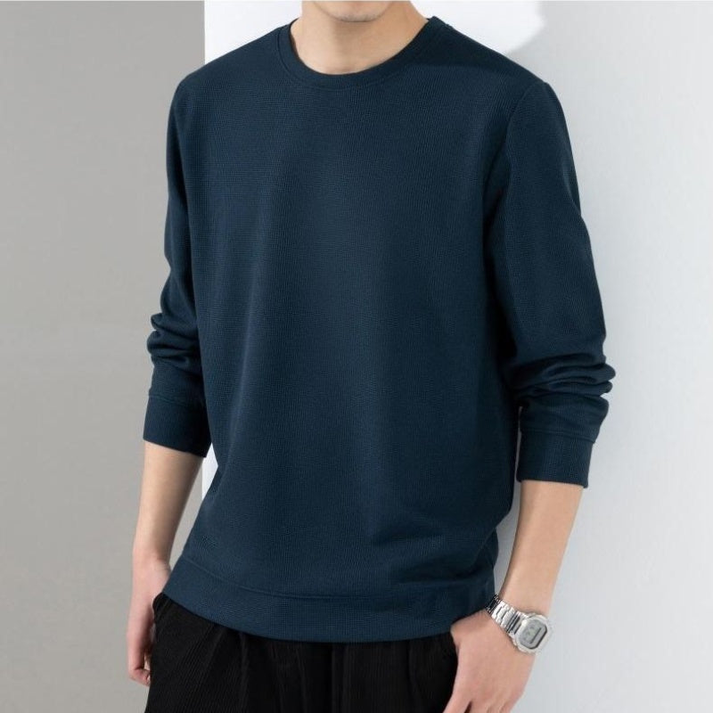 sanyamk Men's T-shirt autumn simple thin loose new men's long-sleeved shirt hoodie casual large size men