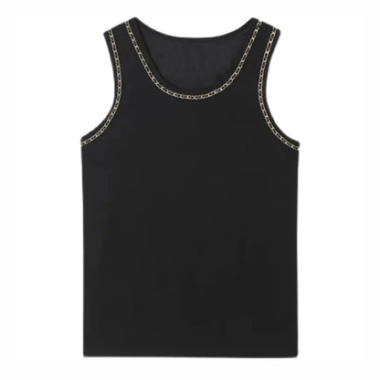 sanyamk Mens Y2K chain design tight vest 2024 new genderless shaping streetwear personalized casual sexy nightclub versatile vest unisex