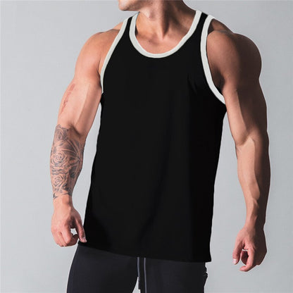 sanyamk 2022 Summer Bodybuilding Tank Tops Gym Workout Fitness Sleeveless shirt quick-drying Running Tank Tops Male  Clothes Sports Vest