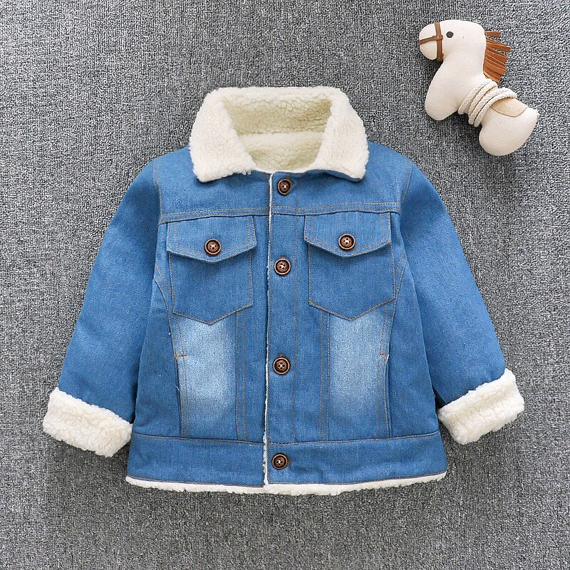 IENENS Winter Coat Kids Baby Boys Girls Jacket Clothes Clothing Infant Boy Girl Child Tops Wool Jackets Denim Coat