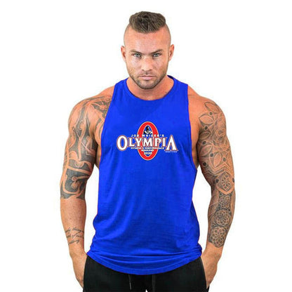 sanyamk Mens Sports Gym Brand Workout Casual Tank Top Clothing Bodybuilding Fashion Vest Muscle Fitness Singlets Sleeveless Shirt