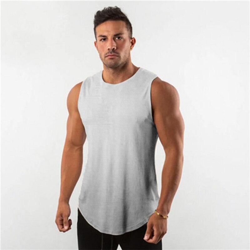 sanyamk Mens Plain Mesh Running Vest Summer Quick Dry Gym Clothing Bodybuilding Fitness Tank Top Sleeveless T Shirt Workout Singlets