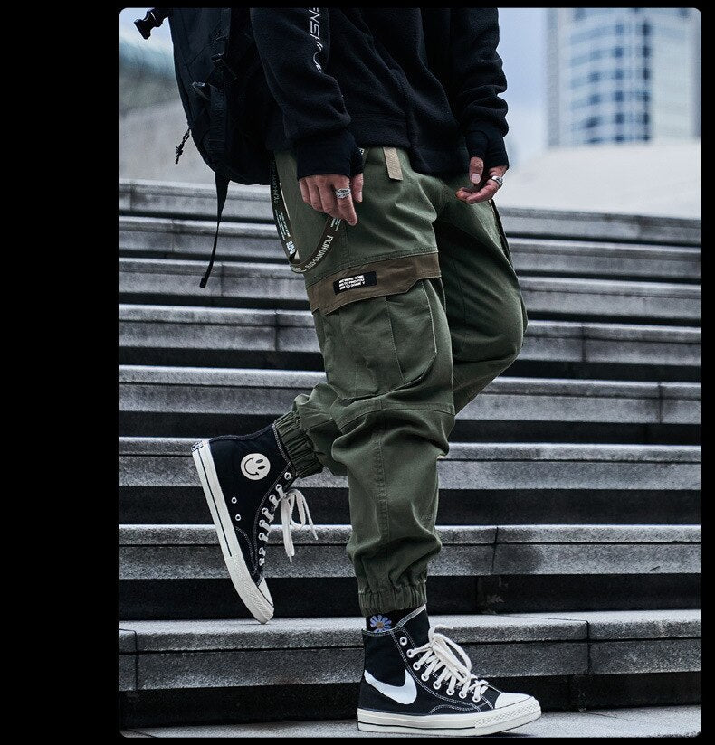 Bonsir C-5135 Autumn Winter Men Casual Cargo Pants Fashion Brand Trendy Streetwear Multi-Pocket Daily Youth Student Cotton Male Trouser