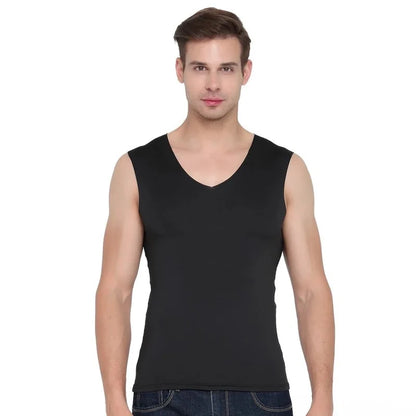 sanyamk 3Pcs Men Tank Tops Underwear For Mens Vest Undershirt Transparent Shirts Male Bodyshaper Fitness Wrestling Singlets silk V Neck