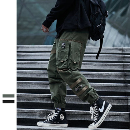 Bonsir C-5135 Autumn Winter Men Casual Cargo Pants Fashion Brand Trendy Streetwear Multi-Pocket Daily Youth Student Cotton Male Trouser