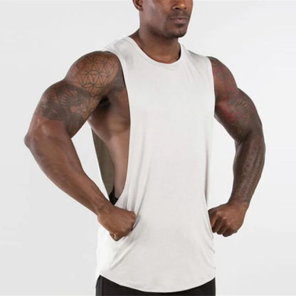 sanyamk Blank Gym Tank Top Men Fitness Clothing Mens Open Side Bodybuilding Tank Tops Summer Workout Sleeveless Vest Shirts Plus Size