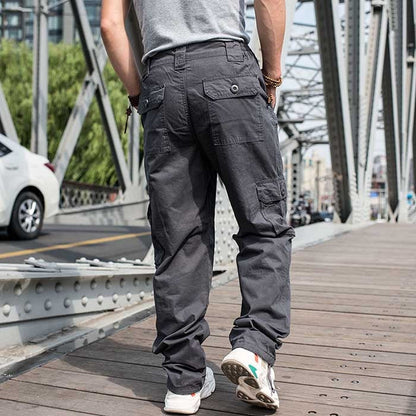 Bonsir Trendy Loose Baggy Cargo Pants Men Casual Tactical Trousers Leg Pocket Straight Pants Hiphop Harem Streetwear Clothing