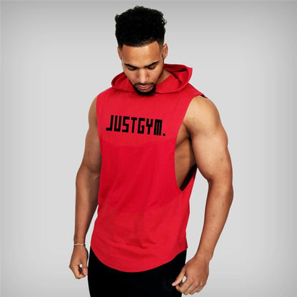 sanyamk Running Vest Hooded Gym Clothing Men Cotton Bodybuilding Stringer Hoodie Sweatshirts Fitness Tank Top Men Sleeveless Vest Shirt