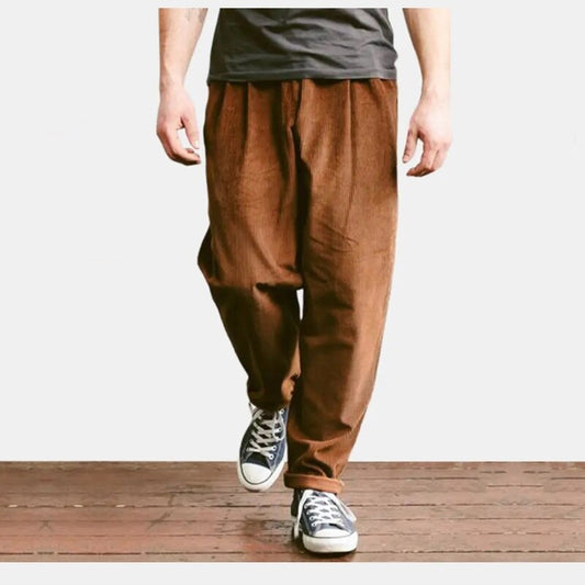 Bonsir Corduroy Baggy Harem Pants Men Korean Loose Joggers Clothing Streetwear Spring Casual Hip Hop Trousers US Size 2XL-S