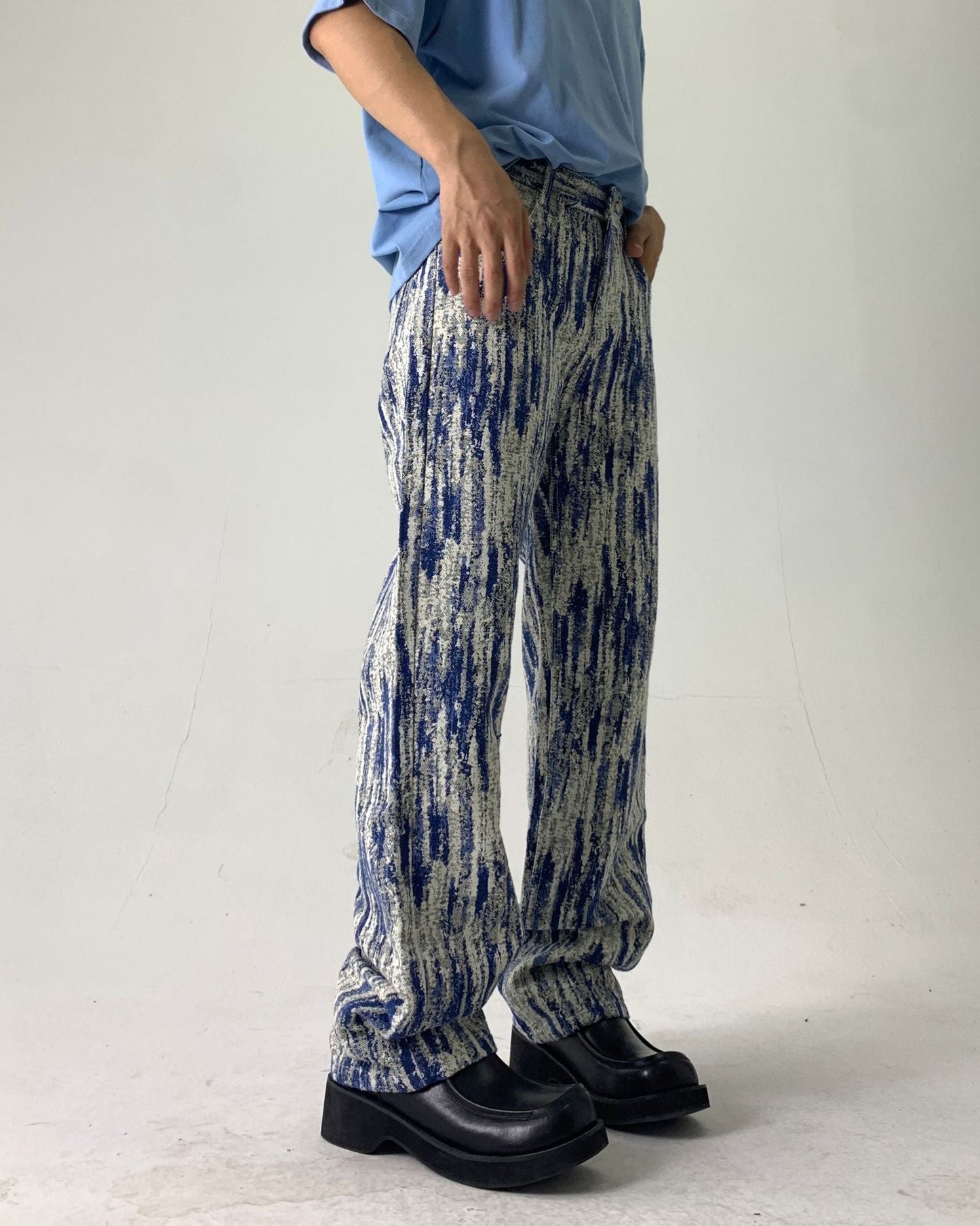 sanyamk New Arrival Striped Drape Tie Dye Straight Men Baggy Jeans Pants Casual Women Vintage Denim Trousers Pantalones Casuales