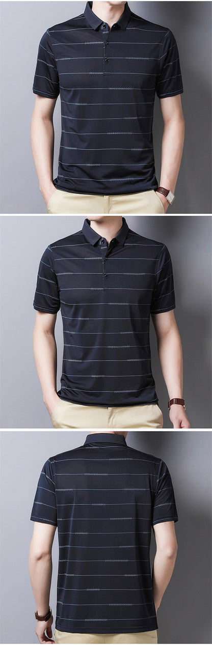 sanyamk 2022 New Arrival Polo Shirt Striped Short Sleeve Summer Cool Shirt Streetwear Fashion Male Polo Shirt Men Tops Clothes