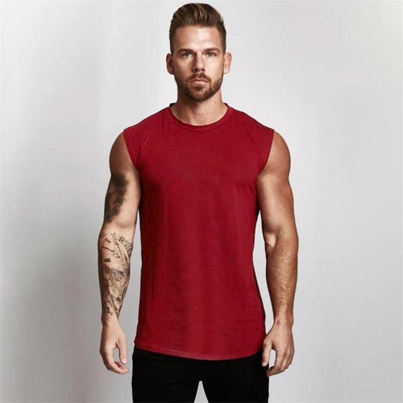 sanyamk Summer Compression Gym Tank Top Men Cotton Bodybuilding Fitness Sleeveless T Shirt Workout Clothing Mens Sportswear Muscle Vests