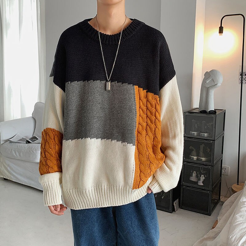 Bonsir Winter Thick Sweater Men's Warm Fashion Retro Casual Knitted Pullover Men Wild Loose Korean Knitting Sweaters Mens Clothes M-2XL