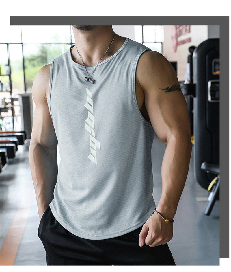 sanyamk 2022 NEW Bodybuilding Sports Tank Tops Men Gyms Fitness Workout Sleeveless Shirt Male Summer Loose Undershirt Running men Vest