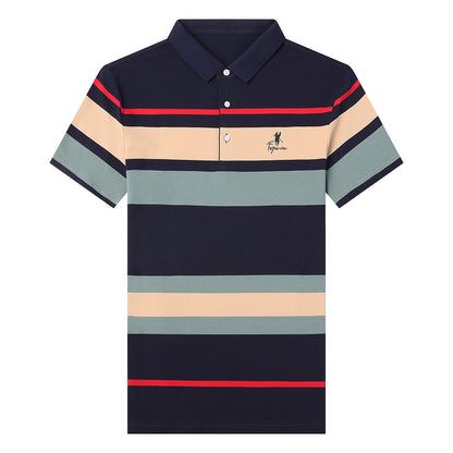 sanyamk Top Grade New Summer Brand Striped Embroidery Mens Designer Polo Shirts With Short Sleeve Casual Tops Fashions Men Clothing 2022