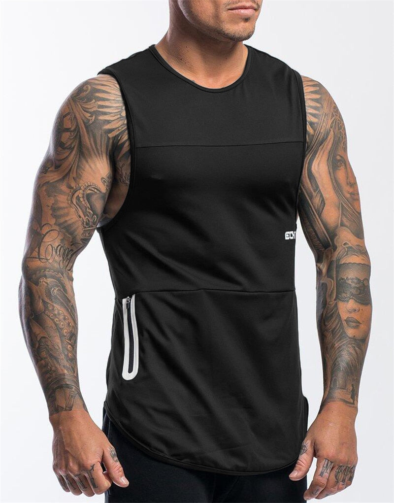 sanyamk Men Bodybuilding Tight Sports Tank Tops Summer jogger Workout Sleeveless shirt Men Gyms Vest Male Fitness Brand Running vest men