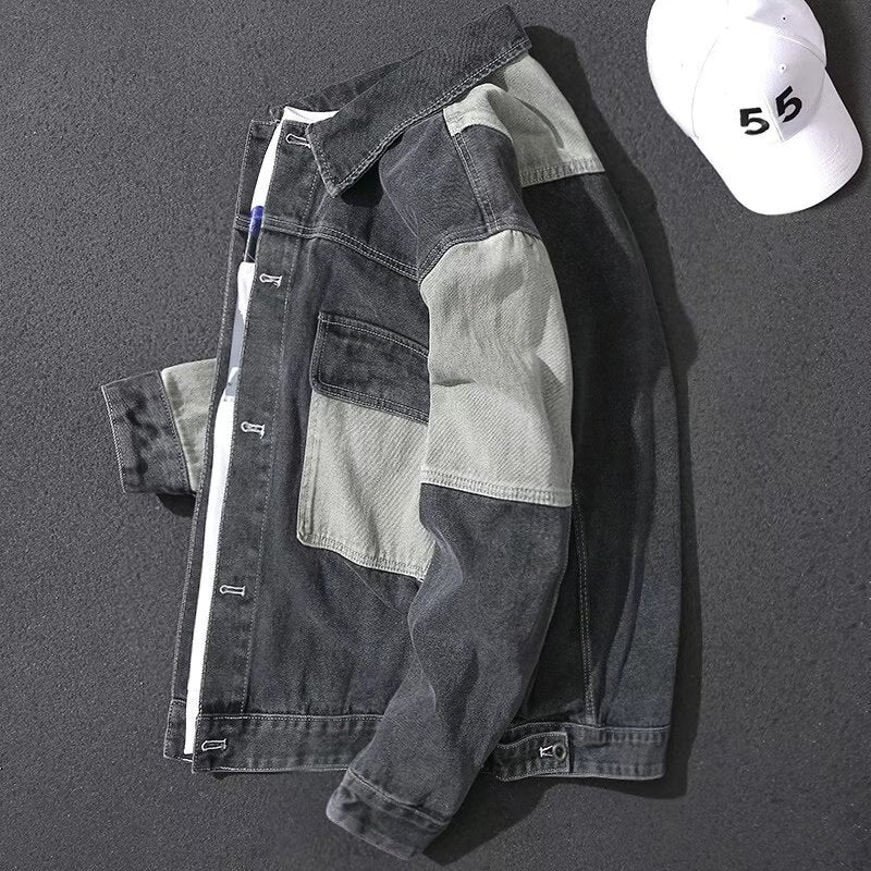 Bonsir Men's Casual Oversize Denim Jacket Korean Streetwear Men Jeans Jacket Coats Casual Windbreaker Overalls Coat Outwear S-4XL