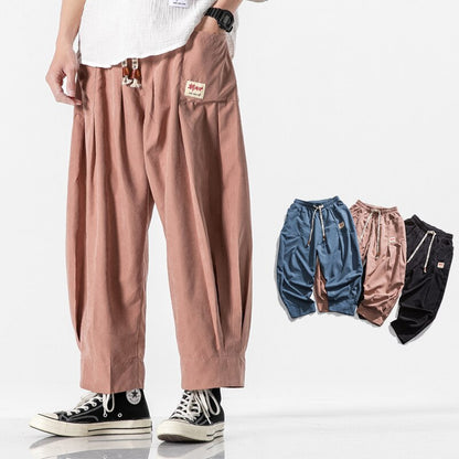 sanyamk Men Harajuku Harem Pants Mens Summer Cotton Linen Joggers Pants Male Vintage Chinese Style Sweatpants Fashions