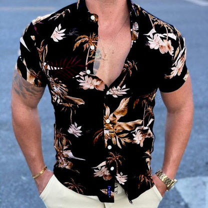 Bonsir Summer New Mens Vintage Striped Shirt Fashion Casual Luxury Shirt Short Sleeve Hawaii Shirts For Men Blusas Camisa Masculina