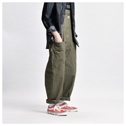 Bonsir Male Japan Harajuku Streetwear Hip Hop Jumpsuit Bib Trousers Overalls Men Women Couple Loose Casual Wide Leg Cargo Pants