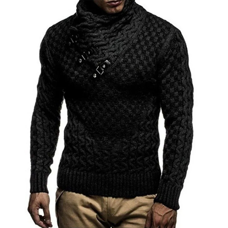 Bonsir Men's Sweater Autumn Winter New Casual Turtleneck Men Sweaters Full Sleeve Oversized Sweater Men Slim Fit Knitted Pullover Men