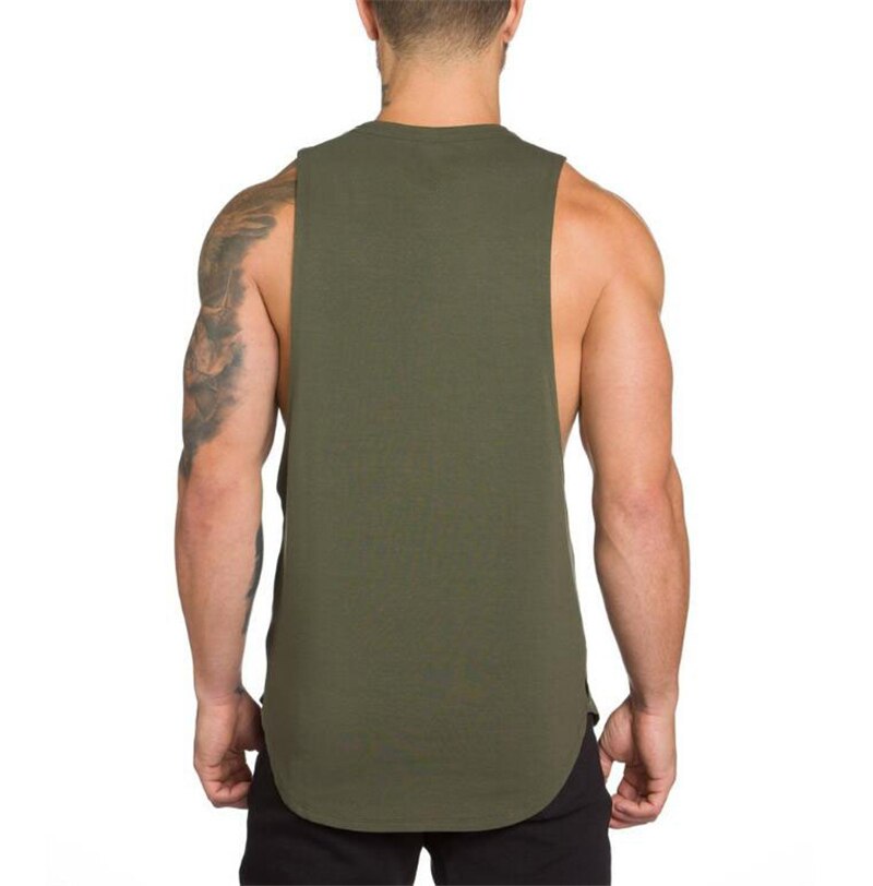 sanyamk Running shirt Gym Vest Tank Top Fitness Clothing Bodybuilding Mens Cotton Sleeveless T shirt Muscle Stringer tanktop