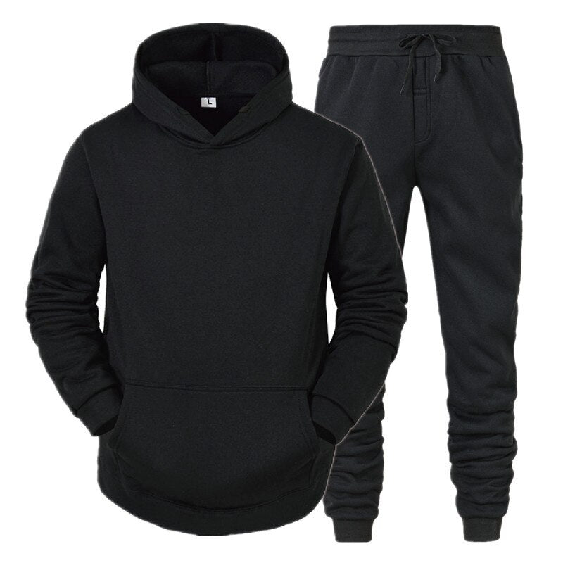 Man Hooded Sweatshirts And Man Pants Casual Men&#39;s Tracksuit Sportswear Autumn Winter Men Suit Set Oversized Men&#39;s Clothing