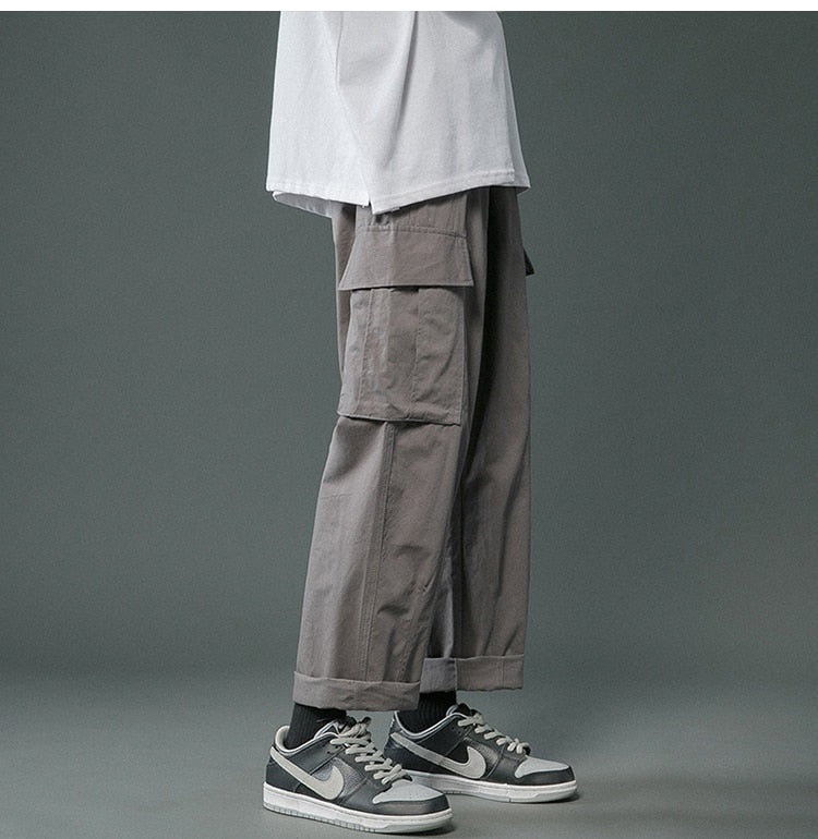 Bonsir Cargo Pants Men Women Hip Hop Streetwear Straight Pant Fashion Trousers Neutral Multi-Pockets Casual Joggers Sweatpants