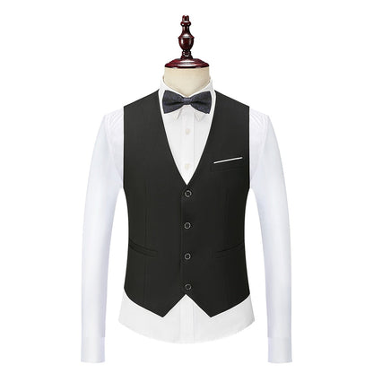 sanyamk 3 Piece Boyfriend Men Suits for Slim Fit Wedding Tuxedos Black Formal Groom Jacket Pants Vest Ready in Stock
