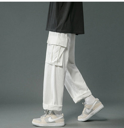 Bonsir Cargo Pants Men Women Hip Hop Streetwear Straight Pant Fashion Trousers Neutral Multi-Pockets Casual Joggers Sweatpants